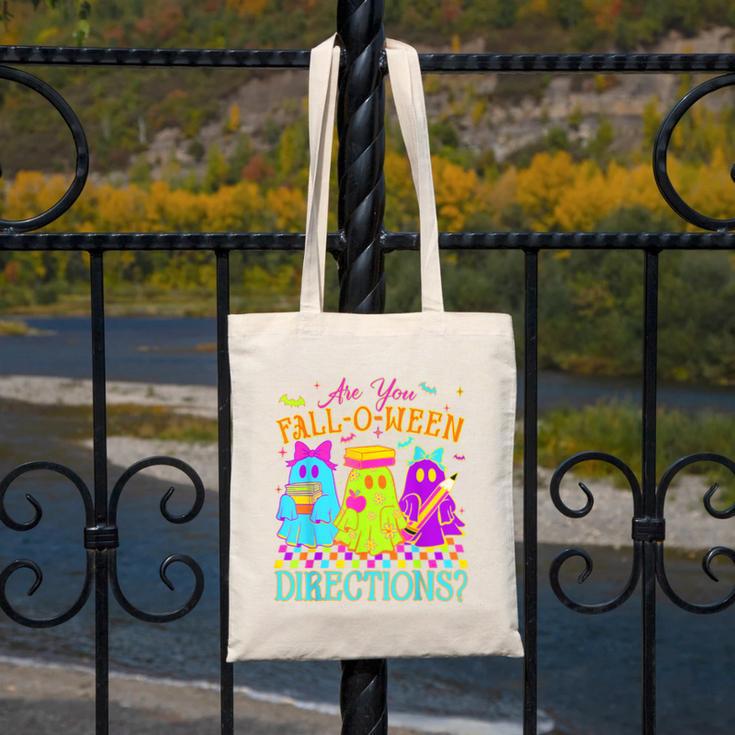 Retro Are You Falloween Direction Teacher Spooky Halloween Canvas Tote Bag, funny design
