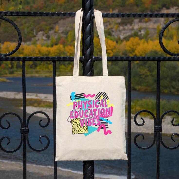Retro Physical Education Vibes Gym Teacher Phys Ed Teacher Canvas Tote Bag, funny design Retro Physical Education Vibes Gym Teacher Phys Ed Teacher Canvas Tote Bag, funny design