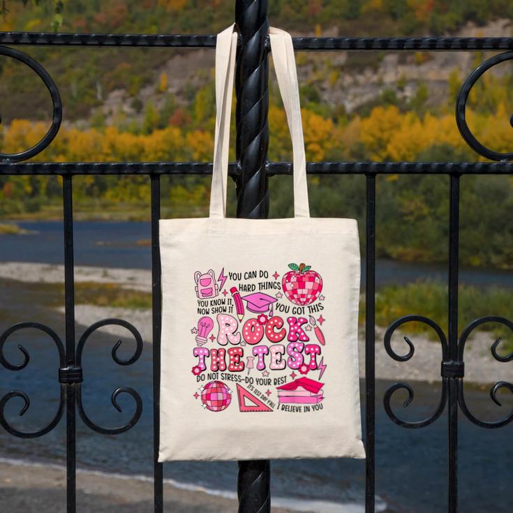 Rock The Test Testing Day Don't Stress Do Your Best Teacher For Men Women Girls Kids Canvas Tote Bag, funny design Rock The Test Testing Day Don't Stress Do Your Best Teacher For Men Women Girls Kids Canvas Tote Bag, funny design