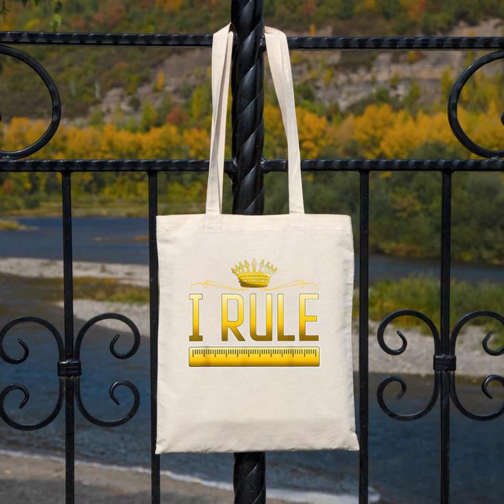 I Rule Math Ruler Mathematics Pun Math Teacher Men Women Girls Kids Canvas Tote Bag, funny design I Rule Math Ruler Mathematics Pun Math Teacher Men Women Girls Kids Canvas Tote Bag, funny design