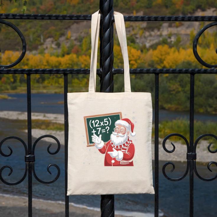 Santa Teacher 67 Math Christmas Xmas Holiday Number 67 Canvas Tote Bag, funny design Santa Teacher 67 Math Christmas Xmas Holiday Number 67 Canvas Tote Bag, funny design