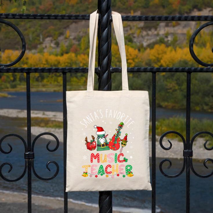 Santa's Favorite Music Teacher Christmas Santa Hat Matching Canvas Tote Bag, funny design Santa's Favorite Music Teacher Christmas Santa Hat Matching Canvas Tote Bag, funny design