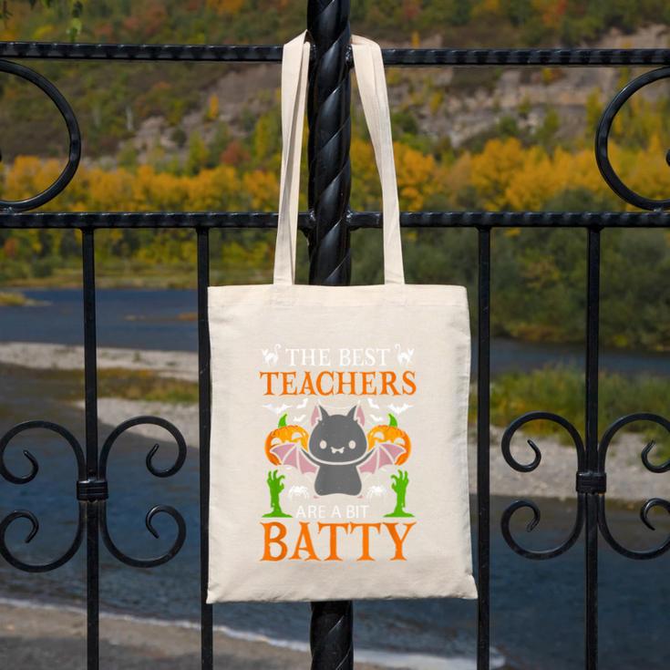 School Teacher A Bit Batty Teaching Bat Halloween Costume Canvas Tote Bag, funny design