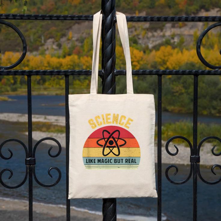 Science Like Magic But Real Science Teacher Graphics Geek Canvas Tote Bag, Science Teacher Gifts, funny design