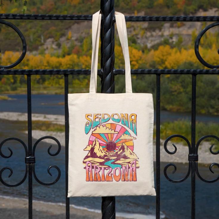 Sedona Arizona Nature Hiking Mountains Outdoors Vintage Canvas Tote Bag, funny design