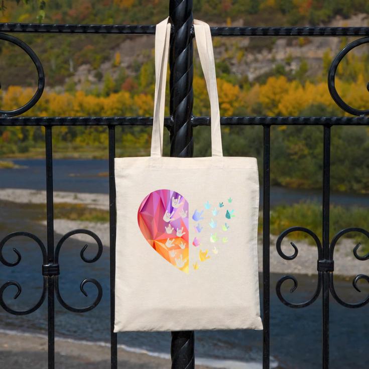 Sign Language Heart ASL For Deaf Teacher Canvas Tote Bag, funny design Sign Language Heart ASL For Deaf Teacher Canvas Tote Bag, funny design