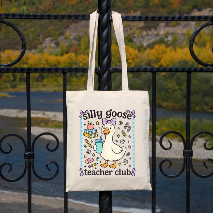 Silly Goose Teacher Club Silly Goose For Teacher Canvas Tote Bag, funny design Silly Goose Teacher Club Silly Goose For Teacher Canvas Tote Bag, funny design