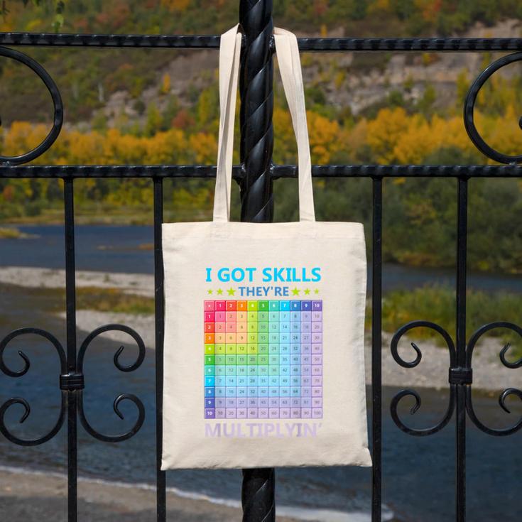 I Got Skills They'Re Multiplying Math Teacher Students Canvas Tote Bag, funny design I Got Skills They'Re Multiplying Math Teacher Students Canvas Tote Bag, funny design