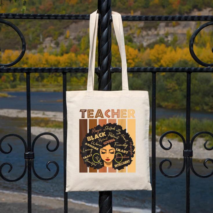 Smart Teacher Afro Girl Melanin African American Wowen Canvas Tote Bag, funny design