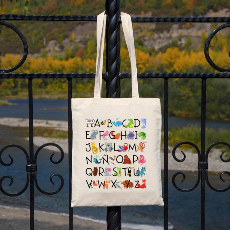SPANISH ALPHABET MAESTRA SPANISH TEACHER Canvas Tote Bag, funny design SPANISH ALPHABET MAESTRA SPANISH TEACHER Canvas Tote Bag, funny design