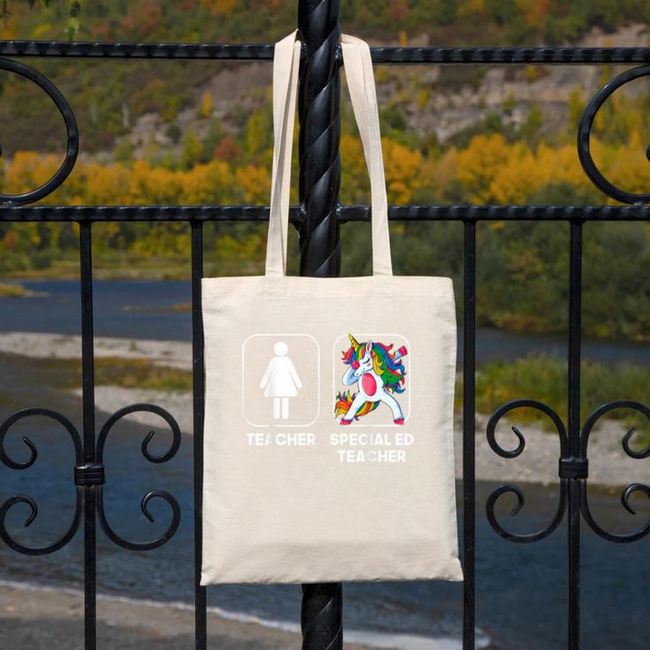 Special Ed Teacher Dabbing Unicorn Teacher Women Canvas Tote Bag, funny design