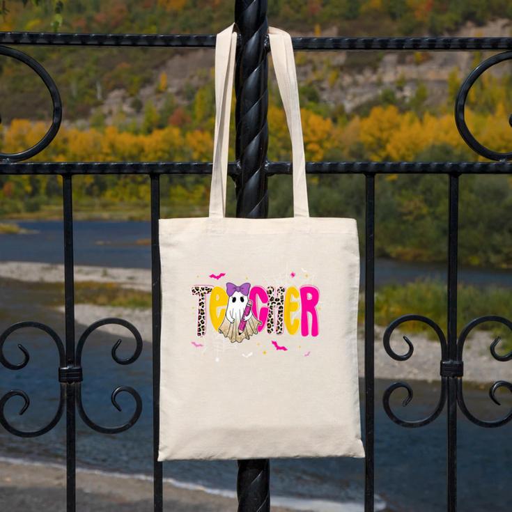 Spooky Halloween Teacher Para Counselor SPED Preppy Boo Kids Canvas Tote Bag, funny design