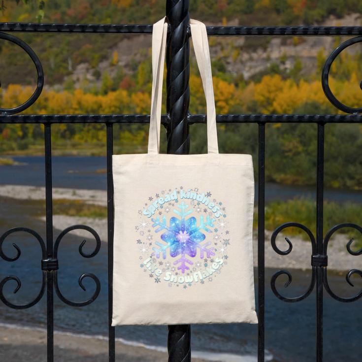 Spread Kindness Like Snowflakes Christmas Teacher Unity Day Canvas Tote Bag, funny design