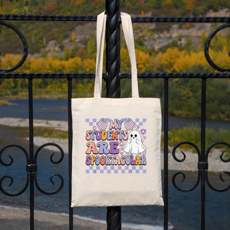 My Students Are Spooktacular Teacher Halloween Vibes Canvas Tote Bag, funny design My Students Are Spooktacular Teacher Halloween Vibes Canvas Tote Bag, funny design
