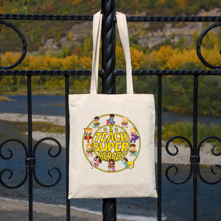 Superhero Teacher I Teach Super Heroes Canvas Tote Bag, Super Teacher Gifts, funny design