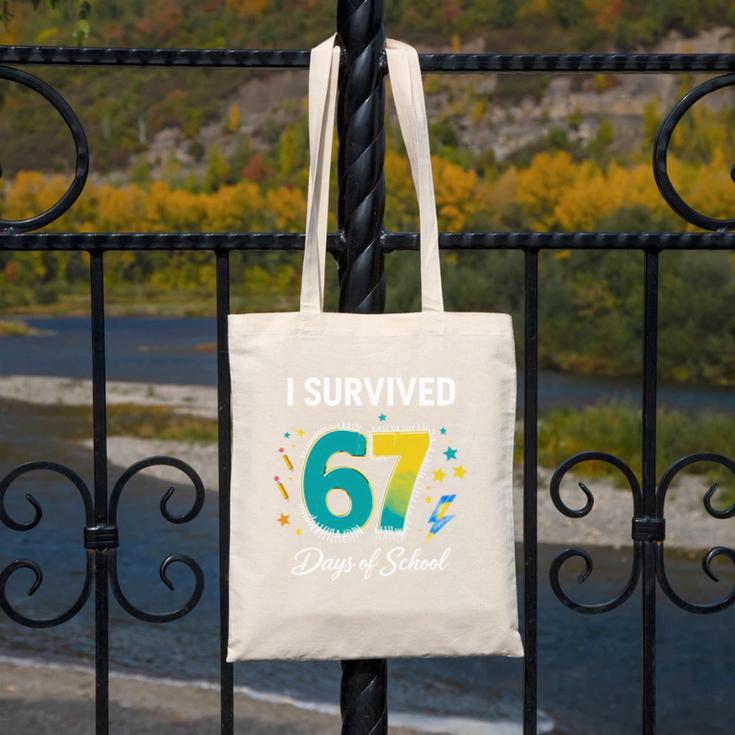 I Survived 67 Days Of School Teachers Students Meme Canvas Tote Bag, funny design I Survived 67 Days Of School Teachers Students Meme Canvas Tote Bag, funny design