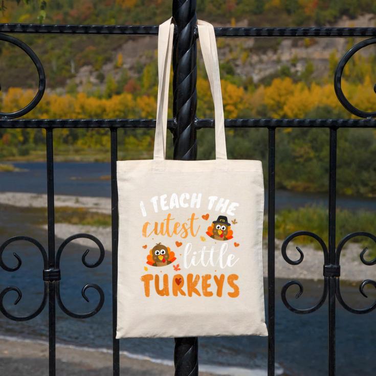 I Teach The Cutest Little Turkeys For Teacher Thanksgiving Canvas Tote Bag, funny design I Teach The Cutest Little Turkeys For Teacher Thanksgiving Canvas Tote Bag, funny design