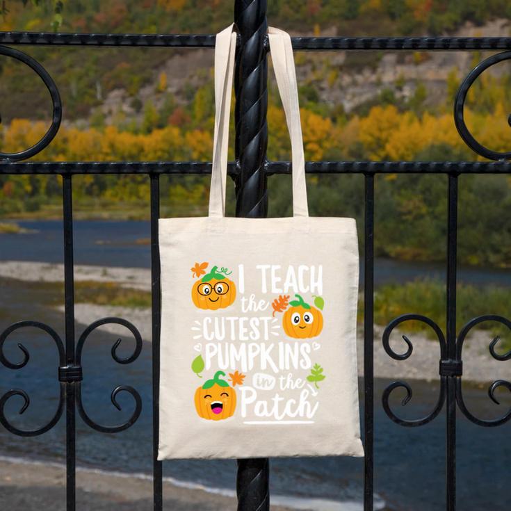 I Teach The Cutest Pumpkins In The Patch Teacher Canvas Tote Bag, funny design I Teach The Cutest Pumpkins In The Patch Teacher Canvas Tote Bag, funny design