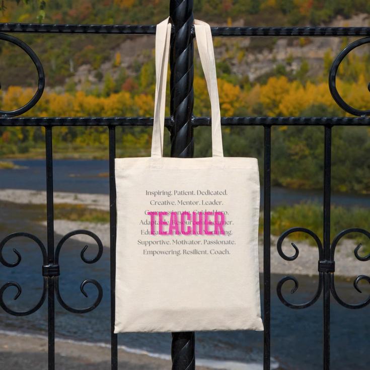 TEACH Inspirational Teacher Comfortable & Stylish T-Shirt Canvas Tote Bag, funny design