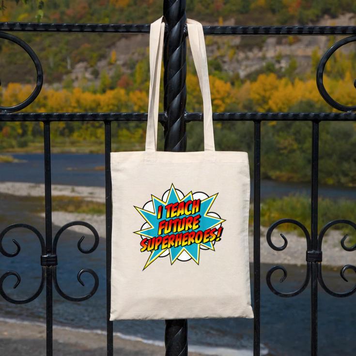 I Teach Superheroes Retro Comic Super Teacher Graphic Canvas Tote Bag, Super Teacher Gifts, funny design I Teach Superheroes Retro Comic Super Teacher Graphic Canvas Tote Bag, Super Teacher Gifts, funny design