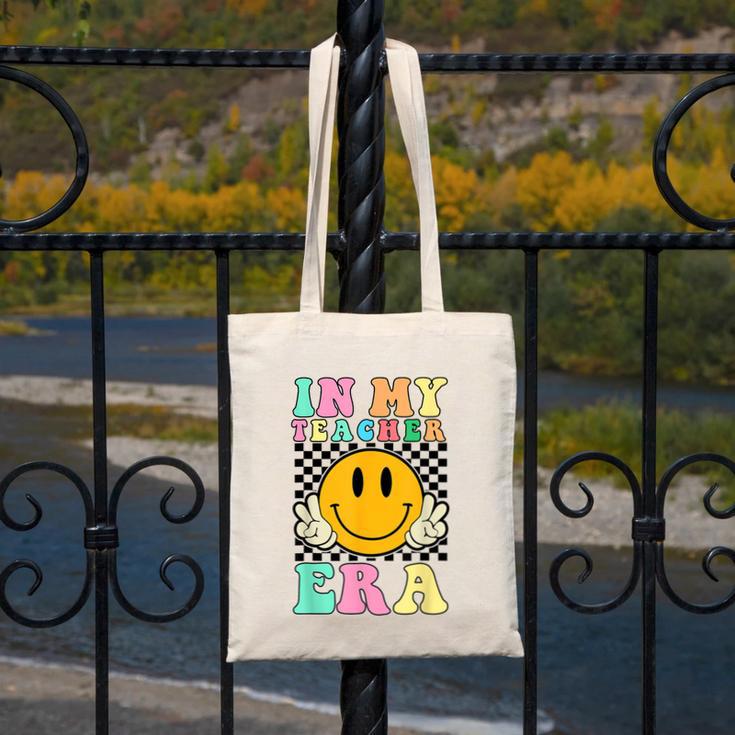In My Teacher Era Retro Back To School Teacher Student Canvas Tote Bag, funny design In My Teacher Era Retro Back To School Teacher Student Canvas Tote Bag, funny design