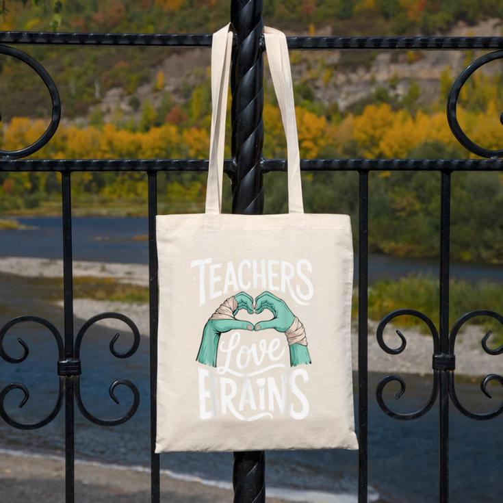 Teacher Halloween Shirt Women Men Teachers Love Brains Canvas Tote Bag, funny design Teacher Halloween Shirt Women Men Teachers Love Brains Canvas Tote Bag, funny design