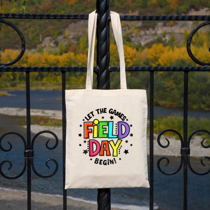 Teacher Student Field Day Let The Games Begin Field Day Canvas Tote Bag, funny design Teacher Student Field Day Let The Games Begin Field Day Canvas Tote Bag, funny design