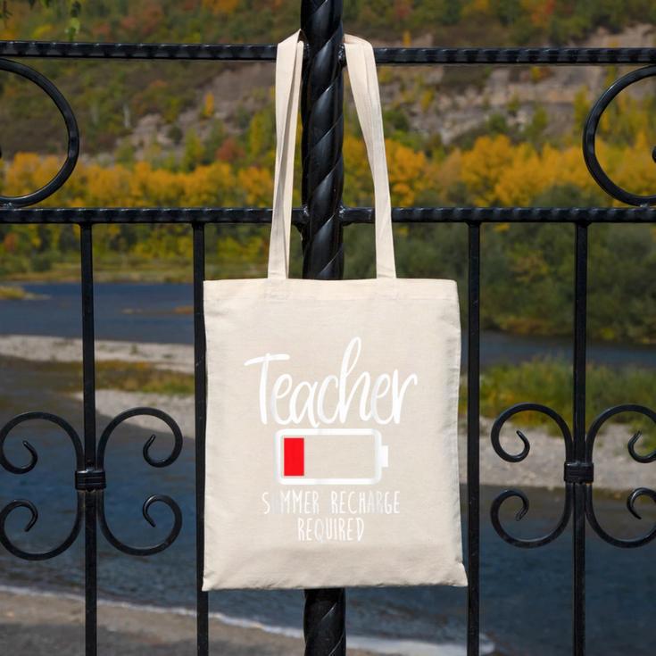 Teacher Summer Recharge Required Last Day School Women Canvas Tote Bag, funny design Teacher Summer Recharge Required Last Day School Women Canvas Tote Bag, funny design