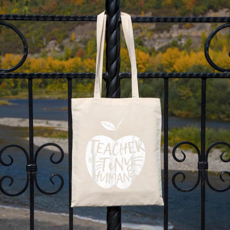 Teacher Of Tiny Humans Preschool Kindergarten Teacher Canvas Tote Bag, funny design