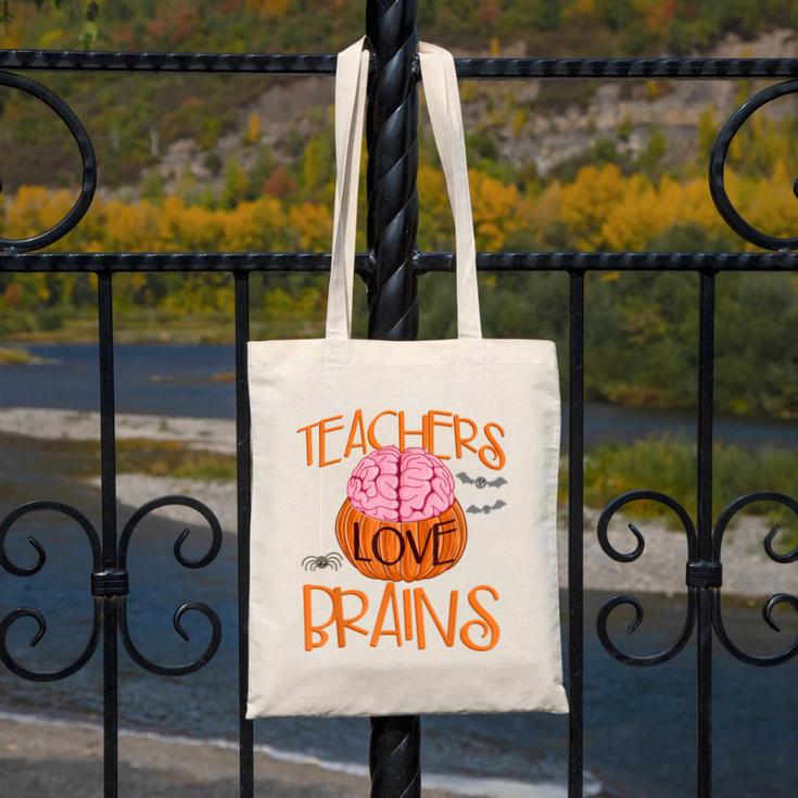 Teachers Love Brains Halloween T-Shirt For Men Women Canvas Tote Bag, funny design Teachers Love Brains Halloween T-Shirt For Men Women Canvas Tote Bag, funny design