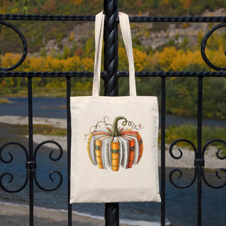Teachers Students Fall Book Pumpkin Fall Librarians Bookworm Canvas Tote Bag, funny design Teachers Students Fall Book Pumpkin Fall Librarians Bookworm Canvas Tote Bag, funny design