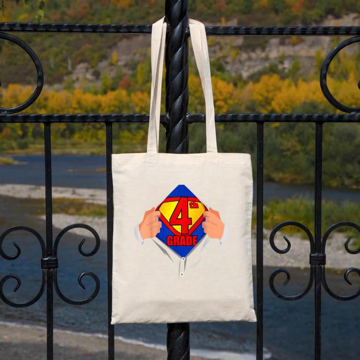 Teachers Are Superheroes 4th Grade Super Teacher Staff Men Women Canvas Tote Bag, Super Teacher Gifts, 4th Grade Teacher Gifts, funny design