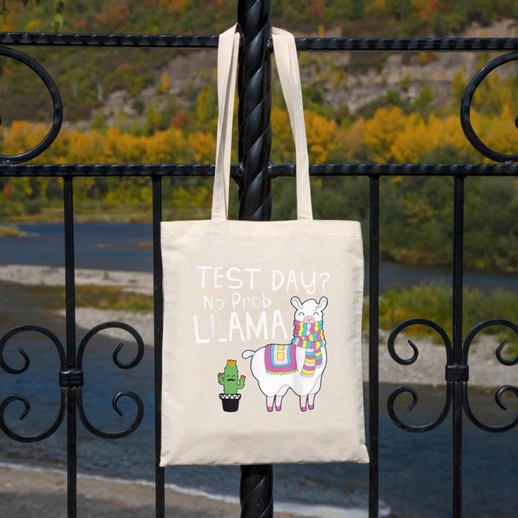 Teachers Testing Day Test Day No Prob Llama Teacher Canvas Tote Bag, funny design Teachers Testing Day Test Day No Prob Llama Teacher Canvas Tote Bag, funny design