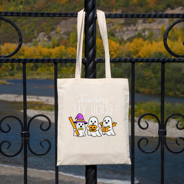 Teaching My Boos Ghost Teacher Halloween Spooky Educator Canvas Tote Bag, funny design Teaching My Boos Ghost Teacher Halloween Spooky Educator Canvas Tote Bag, funny design