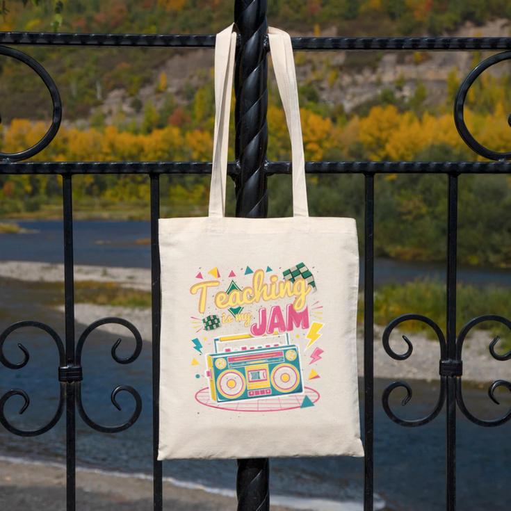 Teaching Is My Jam Groovy Retro Teacher Back To School Canvas Tote Bag, Groovy Teacher Gifts, funny design Teaching Is My Jam Groovy Retro Teacher Back To School Canvas Tote Bag, Groovy Teacher Gifts, funny design