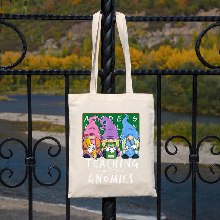 Teaching My Little Gnomies With Gnome For Teacher Women Canvas Tote Bag, funny design Teaching My Little Gnomies With Gnome For Teacher Women Canvas Tote Bag, funny design