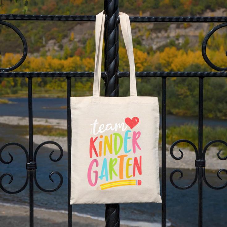 Team Kindergarten Teacher Student Back To School Canvas Tote Bag, funny design Team Kindergarten Teacher Student Back To School Canvas Tote Bag, funny design