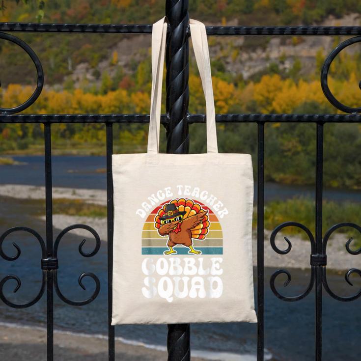 Thanksgiving Dance Teacher Gobble Squad Turkey Canvas Tote Bag, funny design