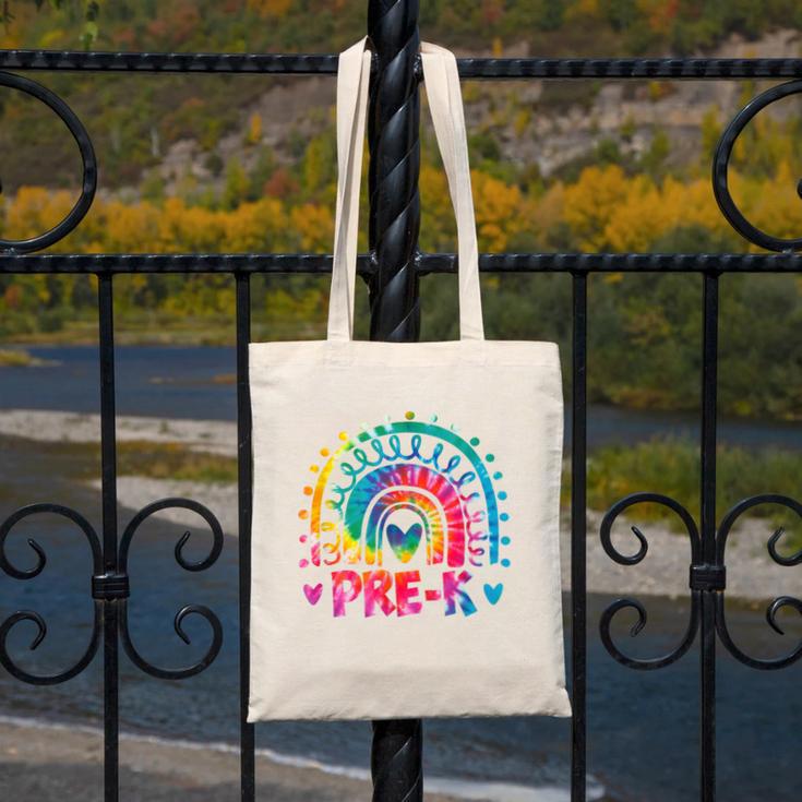 Tie Dye Prek Teacher Rainbow Preschool Back To School Girl Canvas Tote Bag, funny design Tie Dye Prek Teacher Rainbow Preschool Back To School Girl Canvas Tote Bag, funny design