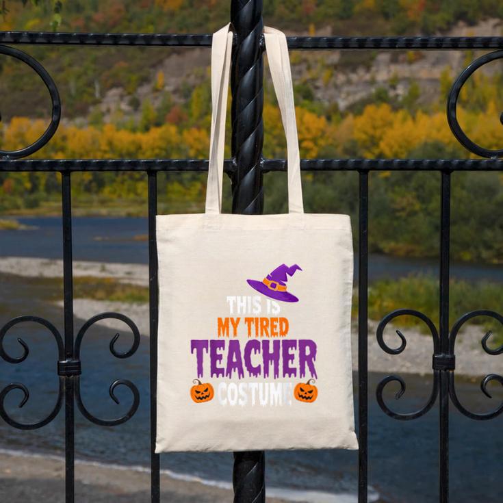Tired Teacher Costume For Halloween Teachers Canvas Tote Bag, funny design