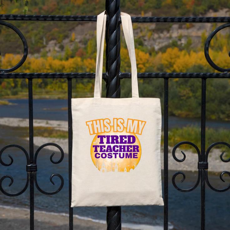 This Is My Tired Teacher Costume Halloween Teachers Canvas Tote Bag, funny design This Is My Tired Teacher Costume Halloween Teachers Canvas Tote Bag, funny design