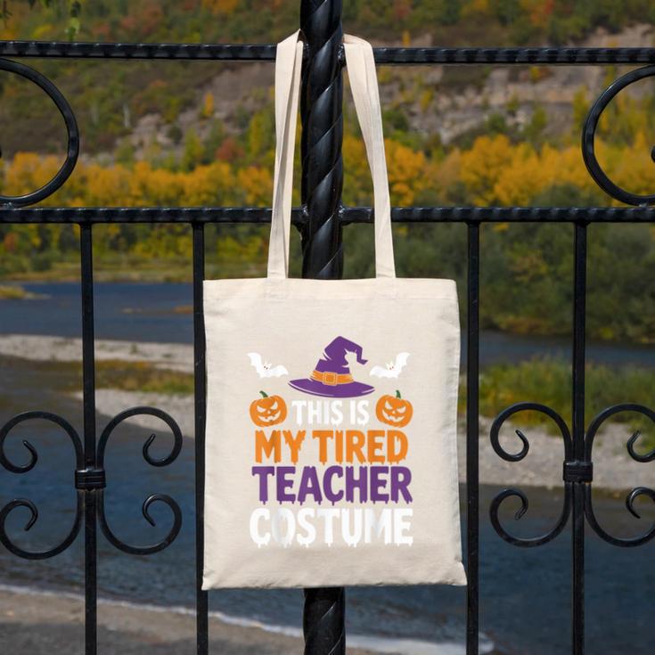 Tired Teacher Costume For Humor Halloween Canvas Tote Bag, funny design Tired Teacher Costume For Humor Halloween Canvas Tote Bag, funny design