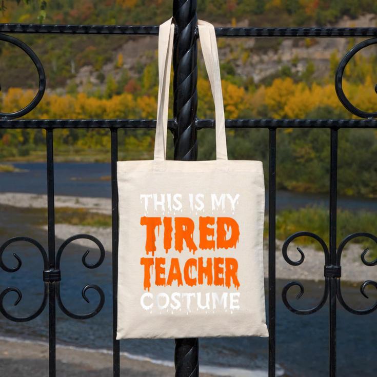 This Is My Tired Teacher Costume Quick Easy Lazy Halloween For Men Women Canvas Tote Bag, funny design