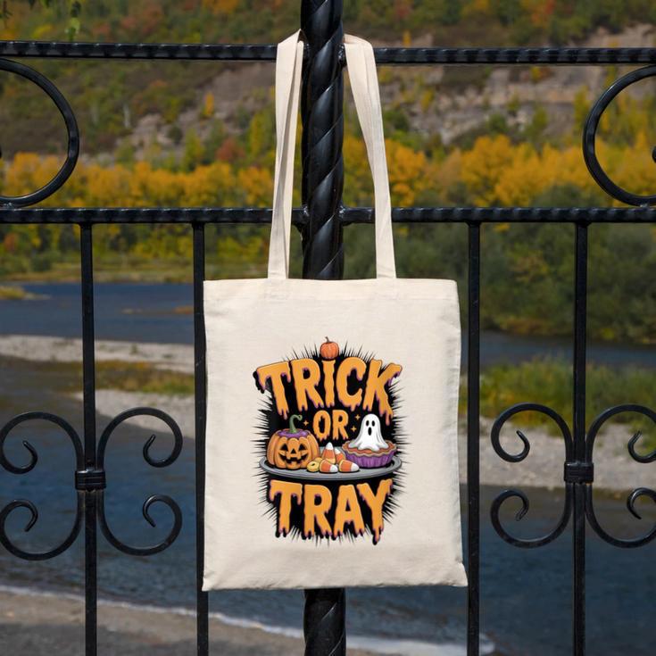 Trick Or Tray Halloween Cafeteria Teacher School Canvas Tote Bag, funny design Trick Or Tray Halloween Cafeteria Teacher School Canvas Tote Bag, funny design
