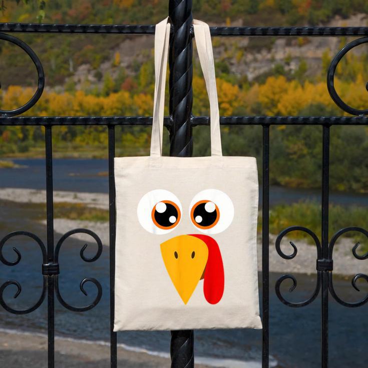 Turkey Face Halloween Costume Thanksgiving Teacher Nurse Canvas Tote Bag, funny design