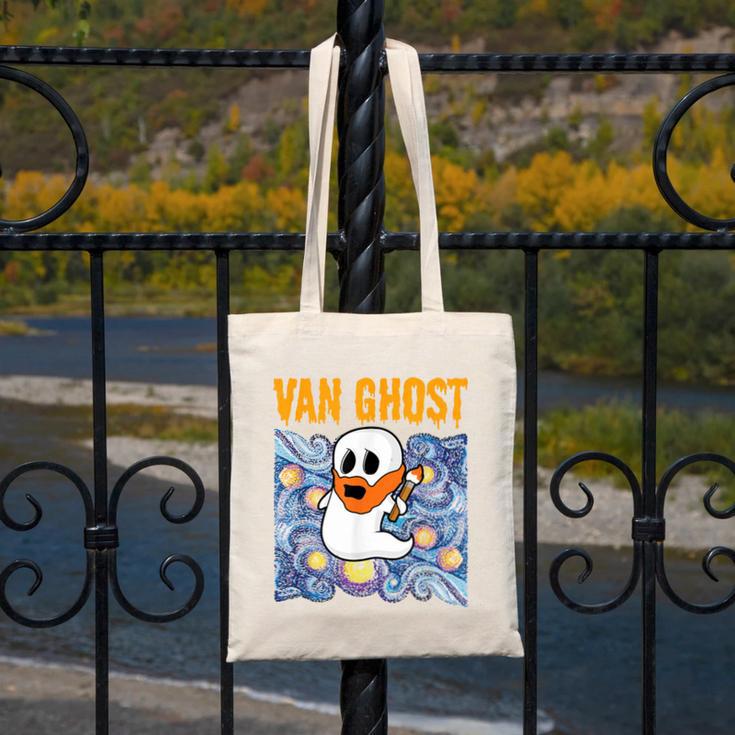 Van Ghost Art Teacher Halloween Van Gogh Starry Night Canvas Tote Bag, funny design Van Ghost Art Teacher Halloween Van Gogh Starry Night Canvas Tote Bag, funny design