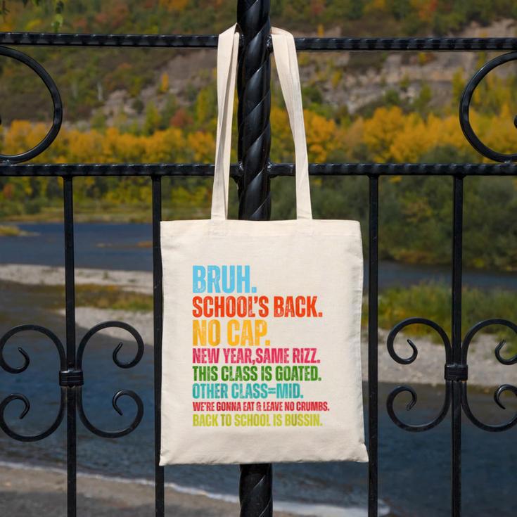 Vintage Bruh We Back No Cap Bruh We'Re Back Student Teacher Canvas Tote Bag, funny design Vintage Bruh We Back No Cap Bruh We'Re Back Student Teacher Canvas Tote Bag, funny design