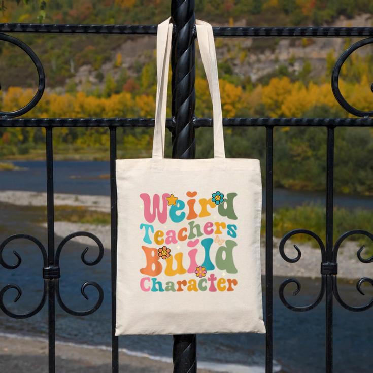 Vintage Teacher Sayings Weird Teachers Build Character For Men Women Canvas Tote Bag, funny design Vintage Teacher Sayings Weird Teachers Build Character For Men Women Canvas Tote Bag, funny design