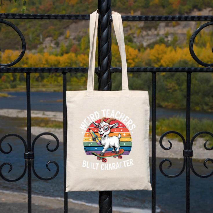 Weird Teachers Build Character Teacher Canvas Tote Bag, funny design Weird Teachers Build Character Teacher Canvas Tote Bag, funny design