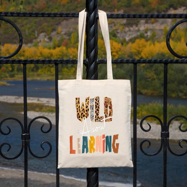 Wild About Learning Teacher Back To School Teaching Canvas Tote Bag, funny design Wild About Learning Teacher Back To School Teaching Canvas Tote Bag, funny design